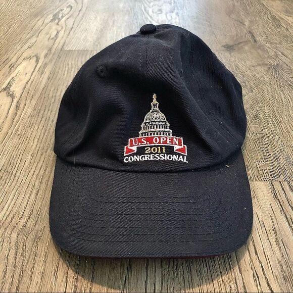 Usga 𝅺2011 Us Open Congressional Usga Member Golf Hat Cap Black Adjustable - Picture 1 of 5